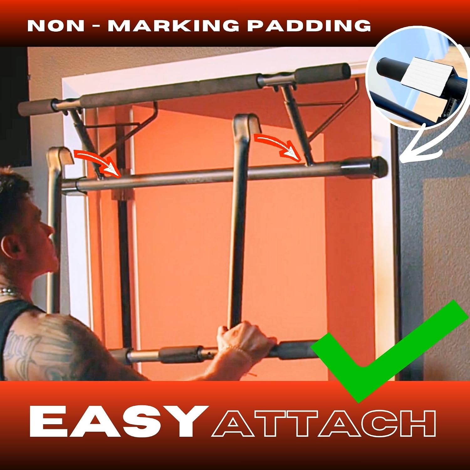 All-in-One Doorway Pull-Up and - Door Pull Up Bar No Screw 评论和价格