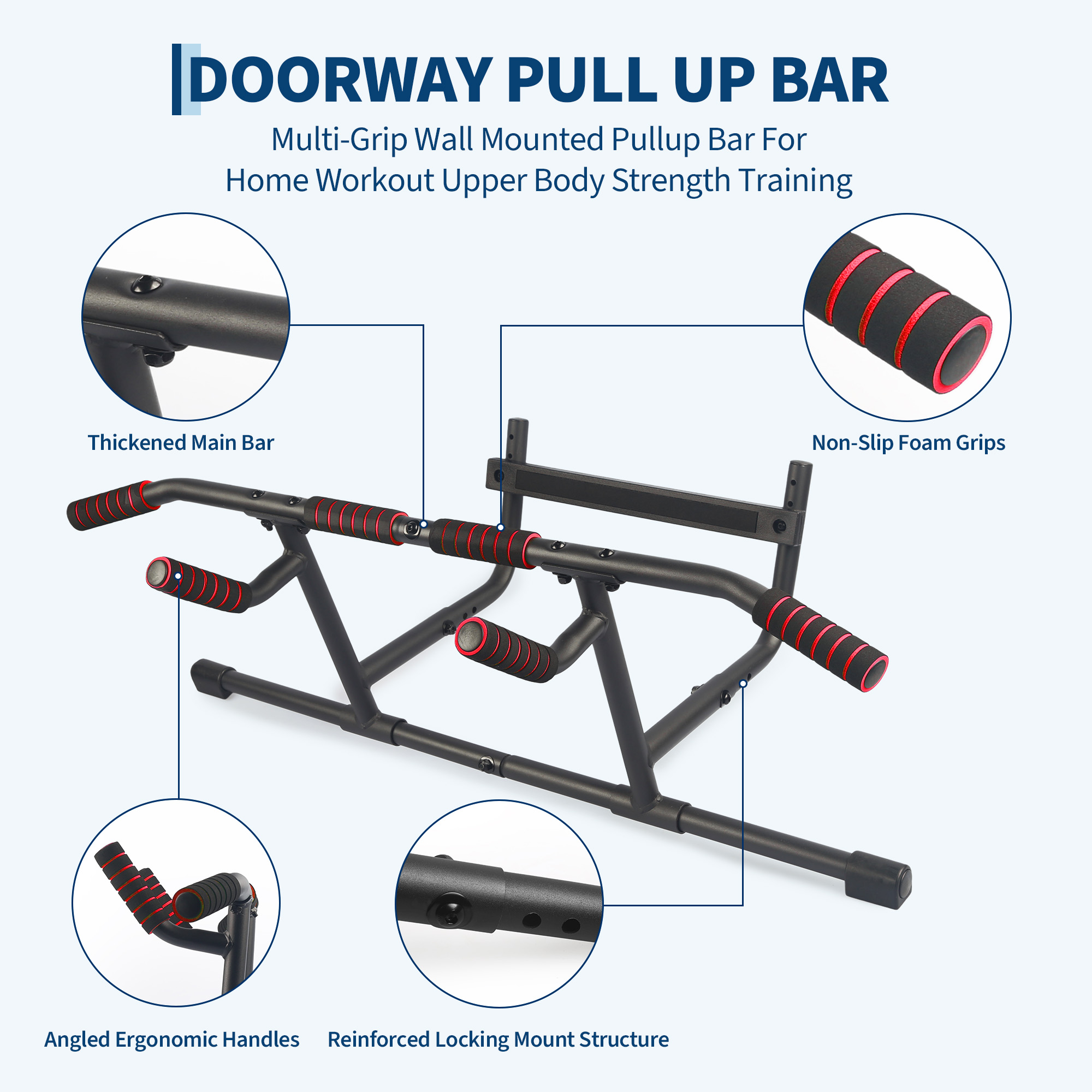 Adjustable Pull-Up Bar for Doo - Door Pull Up Bar No Screw 评论和价格